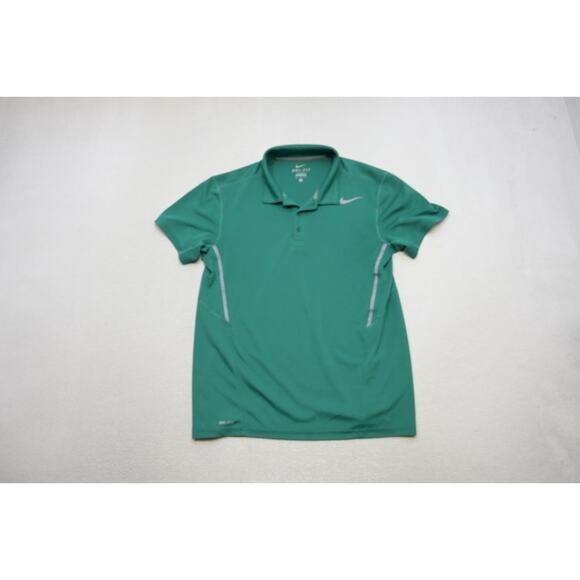 Nike Court Tennis Polo Dri Fit Performance Green Short Sleeve Golf Mens Medium - Picture 5 of 9